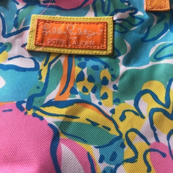 Lilly Pulitzer for Este Lauder Floral Canvas Tote 15X13 Beach Pool Vacation - Picture 5 of 6